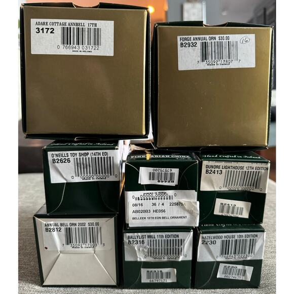 NWB Vintage Irish Belleek Porcelain Christmas ornament Foley's Forge - With Box - Picture 12 of 15